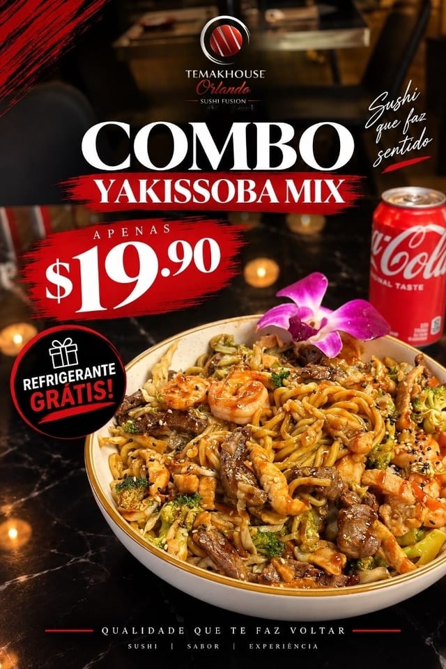 COMBO Yakisoba mix + 1 soda.