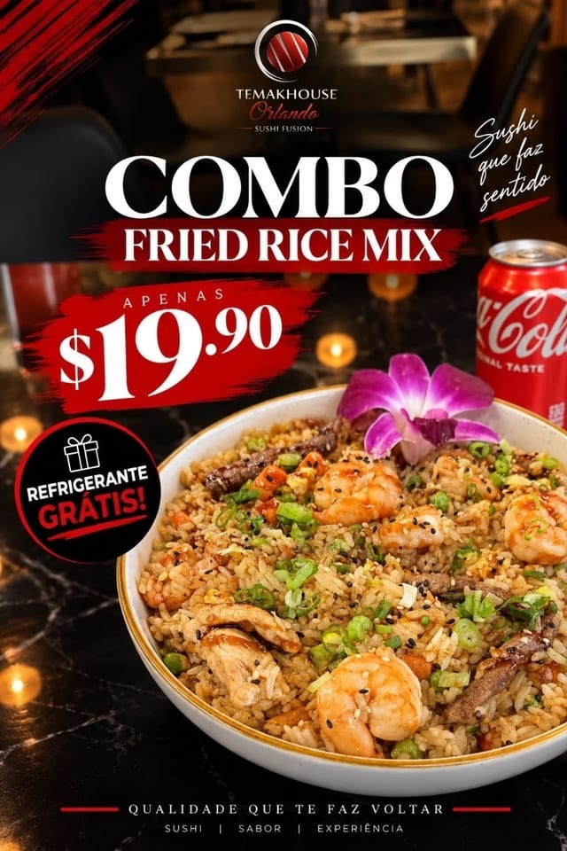 COMBO Fried Rice mix + 1 soda.