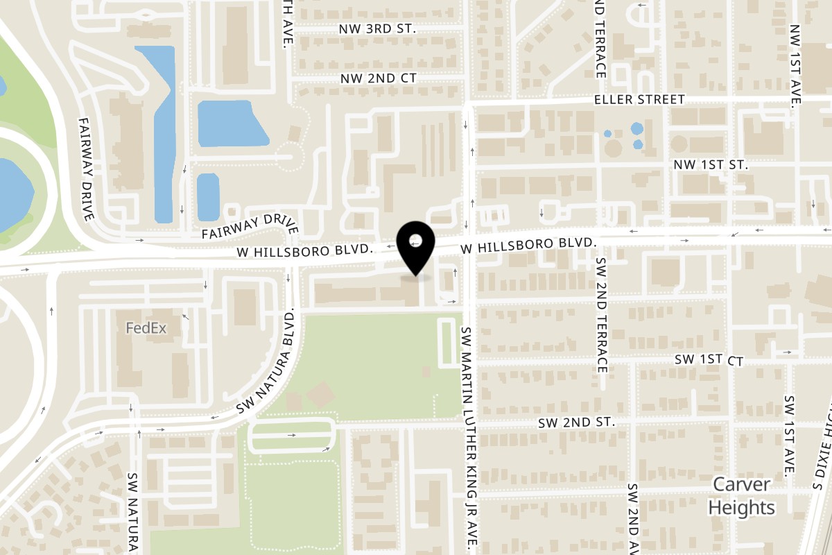 Map showing the location of Temak House Florida Deerfield Beach on 420 W Hillsboro Blvd in Deerfield Beach