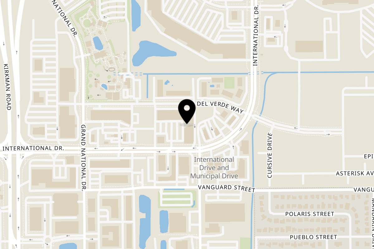 Map showing the location of Temak House Florida Orlando on 5417 International Dr in Orlando